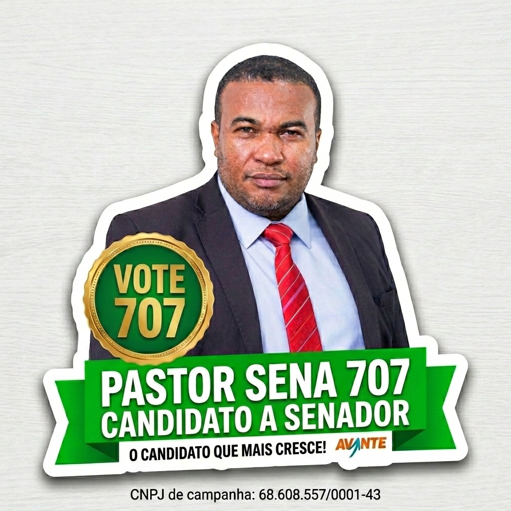 Pastor Sena, candidato ao Senado pelo Piauí, número 707